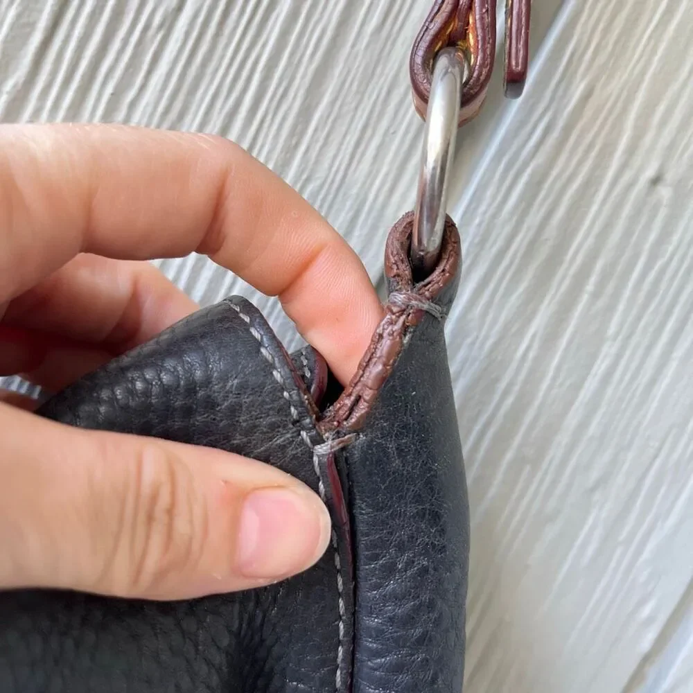 VTG Coach Legacy Black Pebbled Leather Hobo Bag | Fuchsia Lining 9379 - Picture 12 of 13